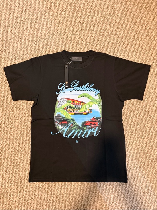 AMIRI Other - AMIRI Black St. Barthlemy Island Graphic Tee with Multicolor Print
